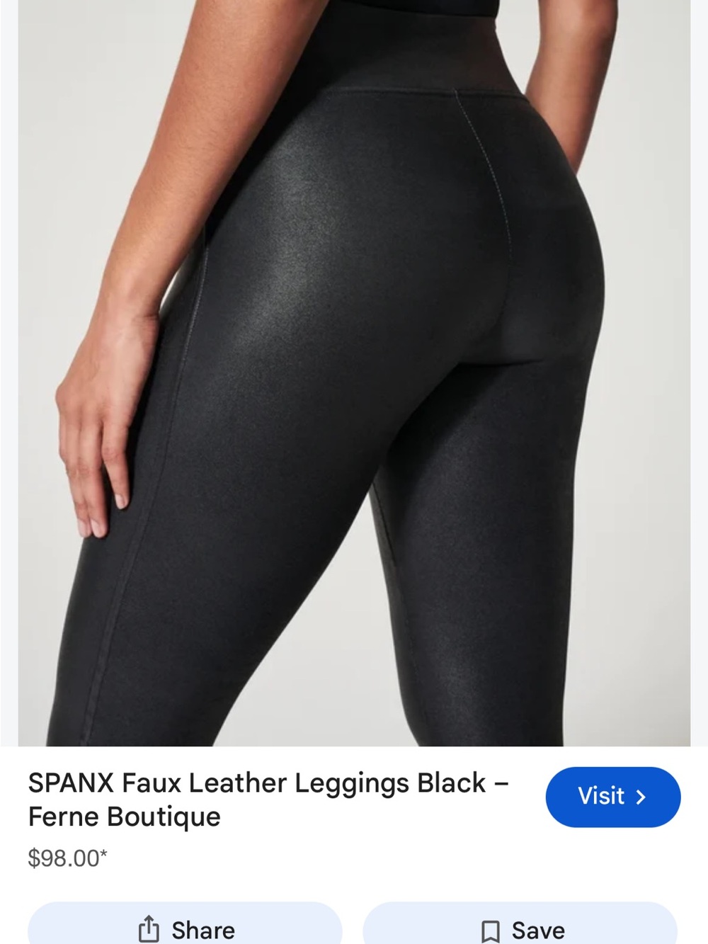 SPANX Faux Leather High-Rise Leggings - Black